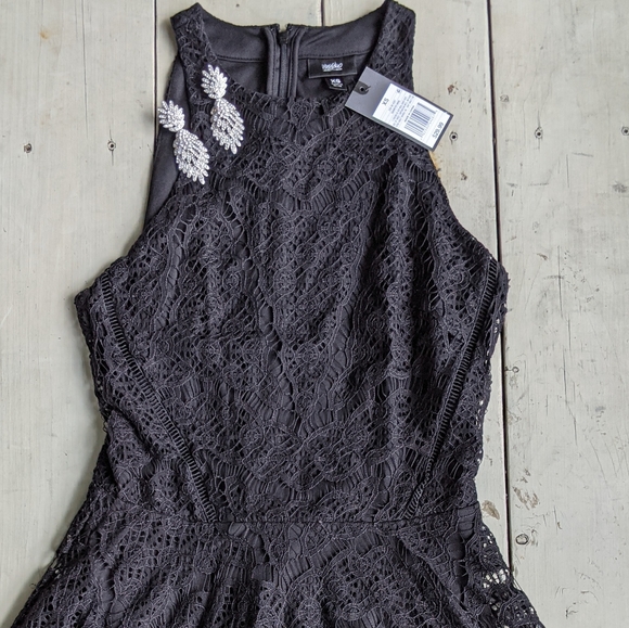 NWT Massimo Black Lace Dress Fit and Flare - Picture 3 of 8